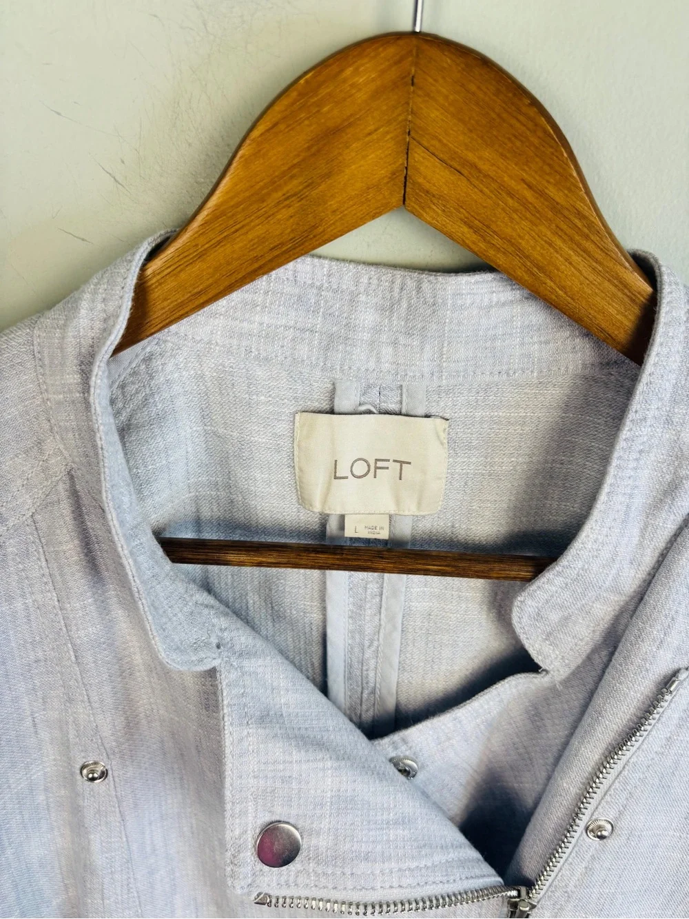 Loft Linen Moto Jacket Size L - Picture 3 of 4